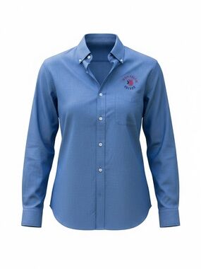 Lands' End EUC Women's Denim Blue Button-Down Shirt with Chest Pocket